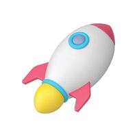 foguete lançamento nave espacial o negócio comece Liderança inovação sucesso começos 3d ícone vetor