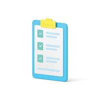 para Faz Verifica marca azul prancheta lista de controle votação Formato questionário tarefa pesquisa 3d ícone vetor
