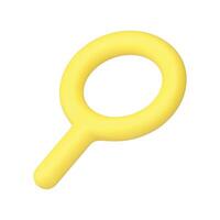 lupa lupa ampliação Internet navegador procurando em formação amarelo crachá com lidar com 3d ícone vetor