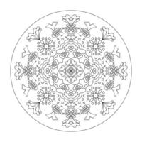 mandala. corações e flores vetor