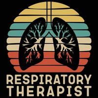 respiratório terapeuta - retro vintage pulmões pneumologia rt camiseta vetor