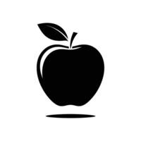 Preto maçã silhueta ilustração fruta clipart para saudável comendo e nutrição desenhos vetor