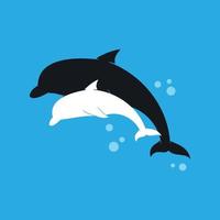 ilustração vetorial de golfinhos pulando vetor