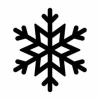 ícone de floco de neve preto e branco ... vetor