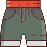 ícones de linha de cores de shorts vetor