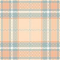 lindo desatado xadrez, real tecido textura tartan. desbotado Verifica têxtil padronizar fundo dentro pastel e laranja cores. vetor