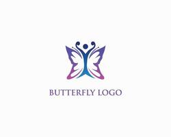 borboleta logotipo Projeto conceito com humano corpo modelo. vetor