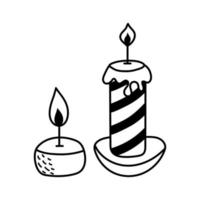 velas em estilo doodle. vetor