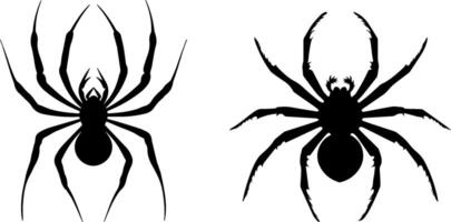 aracnídeo sombras, intrincado silhuetas do aranhas dentro detalhe vetor