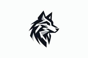 abstrato geométrico moderno Lobo cabeça logotipo para dinâmico branding vetor
