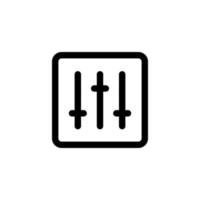 vetor de design de ícone de controle de equalizador com áudio de símbolo, musical, painel, volume para multimídia