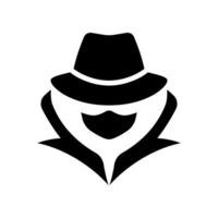 espião agente hacker ícone isolado em branco fundo. vetor