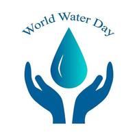 ilustração do dia mundial da água com natureza e gota d'água vetor