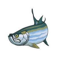 tarpão pescaria ilustração logotipo imagem t camisa vetor