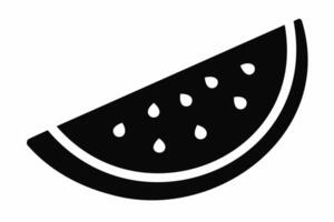 Preto silhueta do Melancia fatiar. conceito do verão, frescor, fruta, e saudável comendo. gráfico arte. isolado em branco fundo. imprimir, logotipo, pictograma, Projeto elemento vetor