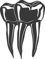 silhueta cavidade dentes Preto cor só vetor