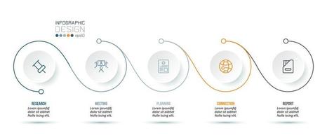 modelo de infográfico de conceito de negócio com opção. vetor