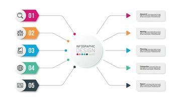 modelo de infográfico de conceito de negócio com diagrama. vetor