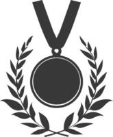 silhueta medalha prêmio Preto cor só vetor
