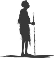 silhueta nativo africano tribo idosos homem Preto cor só vetor