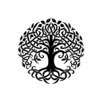 intrincado circular céltico árvore do vida vetor