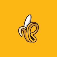 logotipo da letra b banana vetor