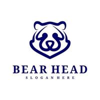 Urso logotipo modelo, criativo Urso cabeça logotipo Projeto conceitos vetor