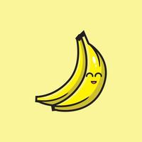 ilustração de banana sorriso fofo vetor