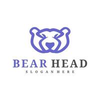 Urso logotipo modelo, criativo Urso cabeça logotipo Projeto conceitos vetor