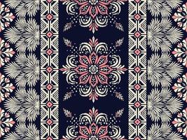 abstrato tradicional rabisco estilo mão desenhado ikat desatado padronizar na moda moda cores perfeito para por toda parte tecido impressão ou parede papel damasco étnico conceito brilhante laranja branco tons vetor