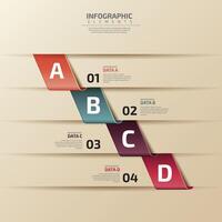 quatro passos moderno criativo infográfico modelo Projeto elementos vetor