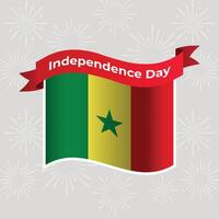 Senegal ondulado bandeira independência dia bandeira fundo vetor
