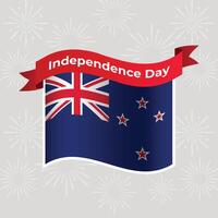 Novo zelândia ondulado bandeira independência dia bandeira fundo vetor