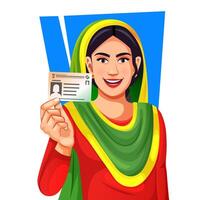 mulher aguarde indiano eleição eleitor Eu iria cartão vetor