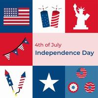 4º do Julho Unidos estados independência dia celebração fundo adequado para promoção anúncio, cumprimento cartão, poster, e fundo vetor