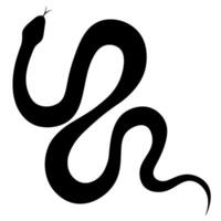 Preto silhueta do uma torcido serpente isolado em uma transparente fundo. símbolo do 2025 chinês Novo ano vetor