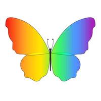 borboleta ícone dentro arco Iris gradiente cores, isolado em uma transparente fundo. orgulho mês elemento vetor