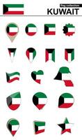 Kuwait bandeira coleção. grande conjunto para Projeto. vetor