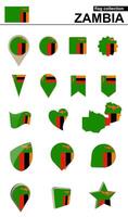 Zâmbia bandeira coleção. grande conjunto para Projeto. vetor