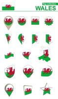país de gales bandeira coleção. grande conjunto para Projeto. vetor
