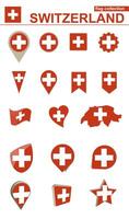 Suíça bandeira coleção. grande conjunto para Projeto. vetor