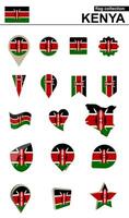 Quênia bandeira coleção. grande conjunto para Projeto. vetor