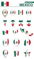 México bandeira coleção. grande conjunto para Projeto. vetor