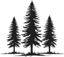 coníferas pinho árvores dentro uma floresta ou parque simples ícone para natureza. tronco meio Ambiente decíduo pinho árvores silhueta logotipo. vetor