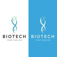 criativo bio tecnologia ou dna espiral molécula abstrato logotipo modelo design.logotipo para negócios, Ciência e laboratório. vetor