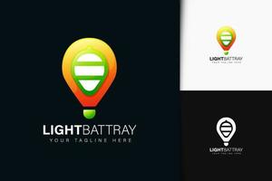 design de logotipo de battray leve com gradiente vetor