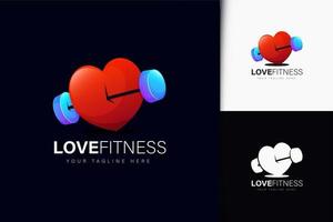 amo design de logotipo de fitness com gradiente vetor