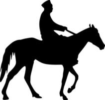 cavalo gráfico projeto, homem equitação silhueta para raça isolado branco fundo ilustração vetor