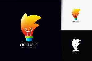 design de logotipo de luz de fogo com gradiente vetor