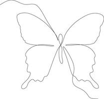borboleta contínuo linha desenhando Projeto isolado em branco fundo para logotipo ou decorativo elemento. inseto forma ilustração dentro na moda linha estilo. vetor